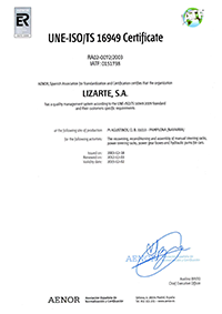 Lizarte Certificate